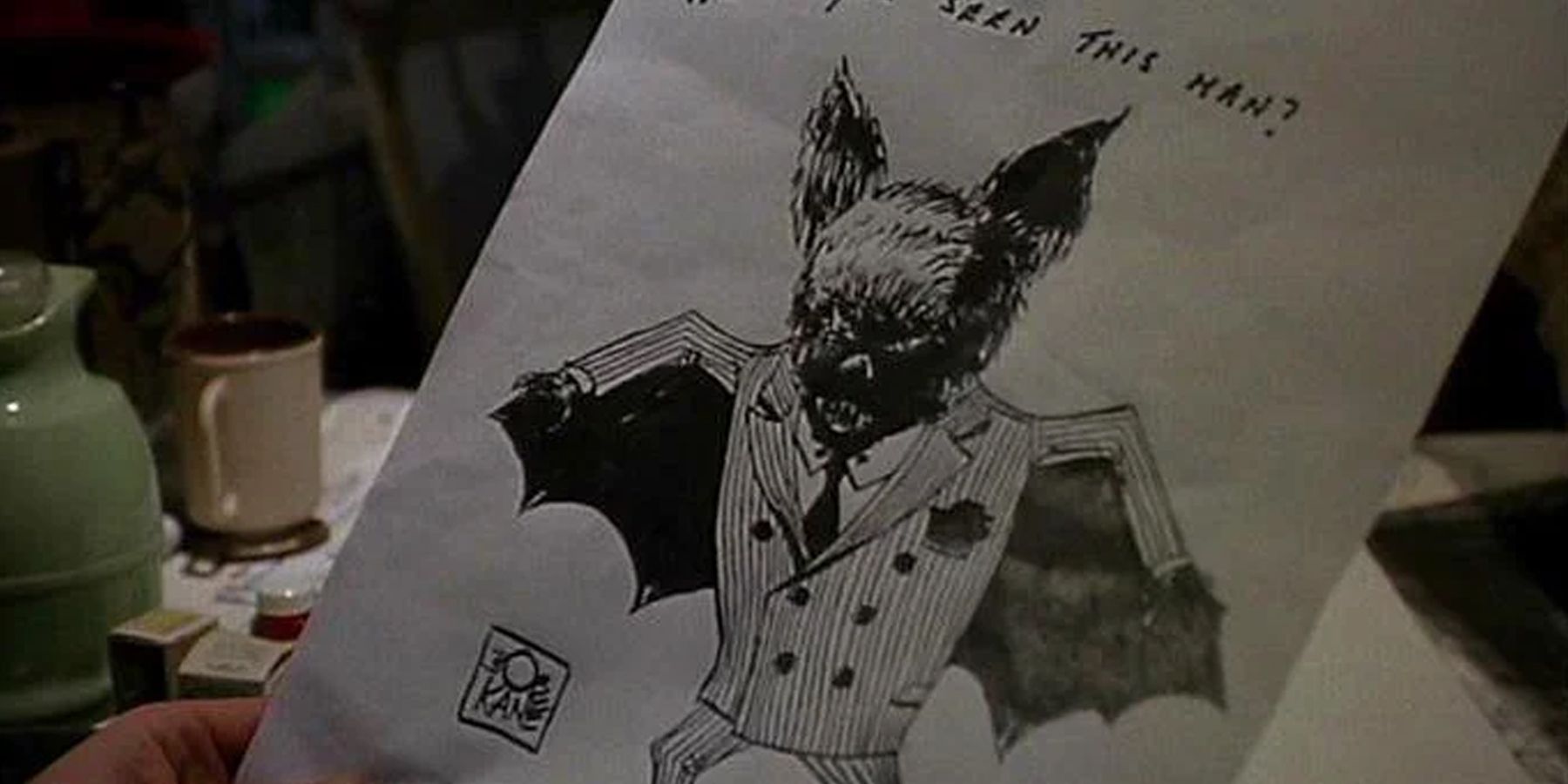 Bat-Man drawing of Bob Kane