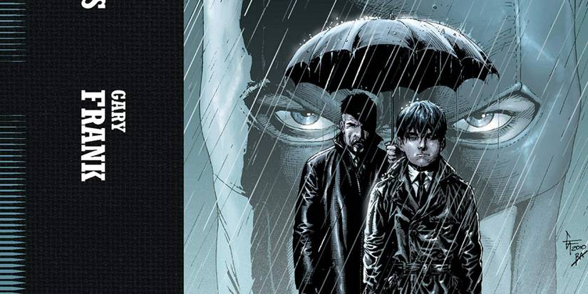 Gordon and a young Bruce Wayne against a backdrop of Batman in Batman: Earth One #1