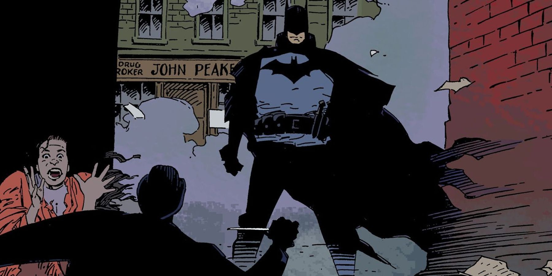Batman confronting Jack The Ripper in Gotham By Gaslight