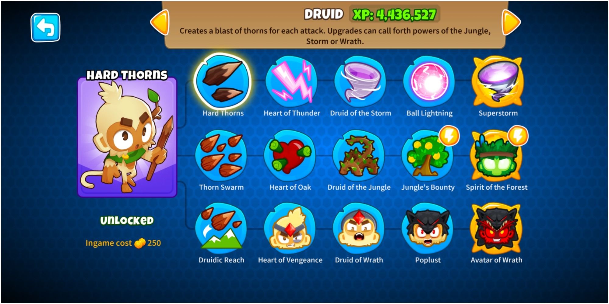 Bloons TD 6 Druid Upgrade Trees