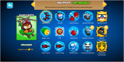 Bloons TD 6 Heli Pilot Upgrade Trees