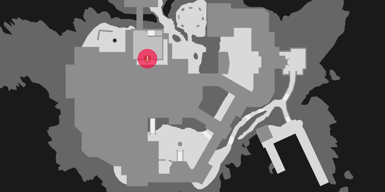 Map of Isle of Sgail showing location of the broadsword in Hitman 2