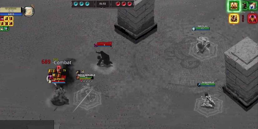 Buffs and Status Ailments displayed on the top right in Arena of Kings