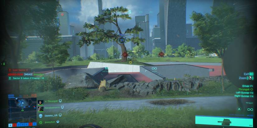 An LATV4 Recon camping outside an objective, waiting for enemies