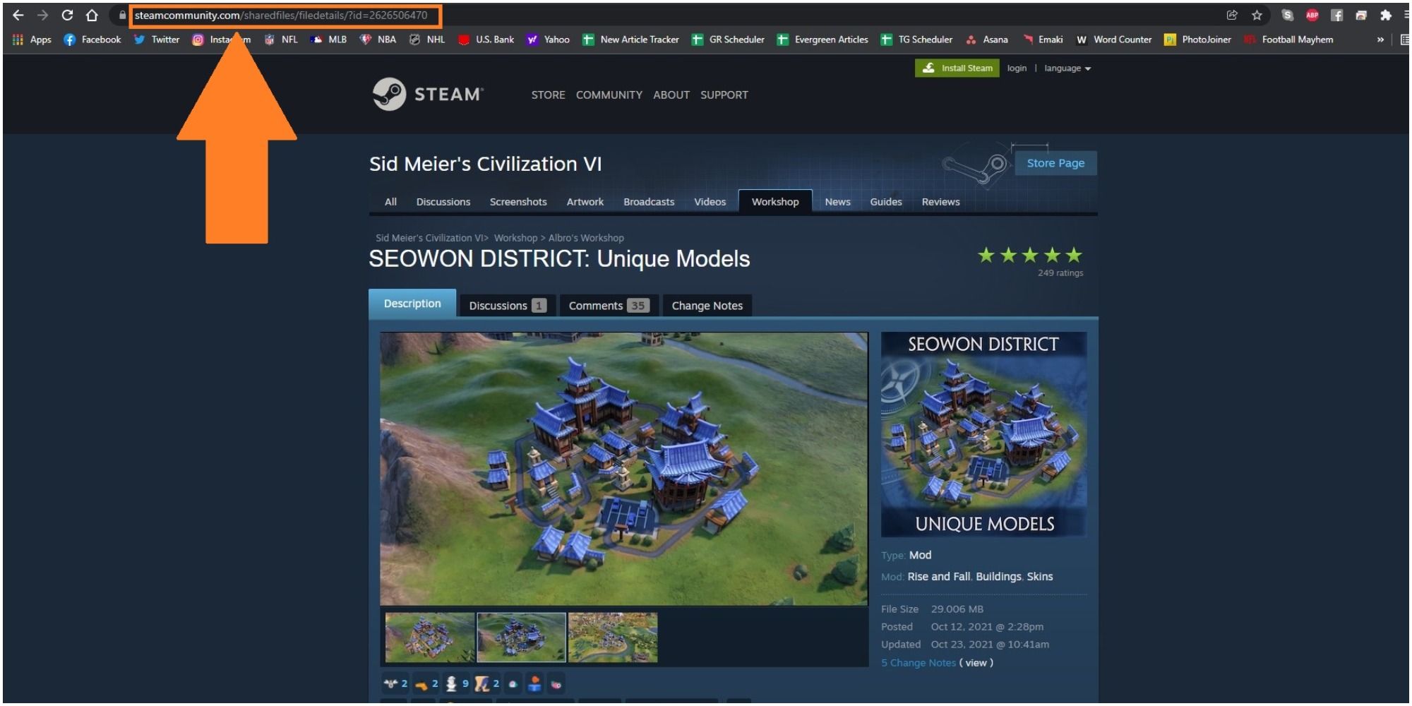 Civilization 6 Location Of The URL For A Community Mod