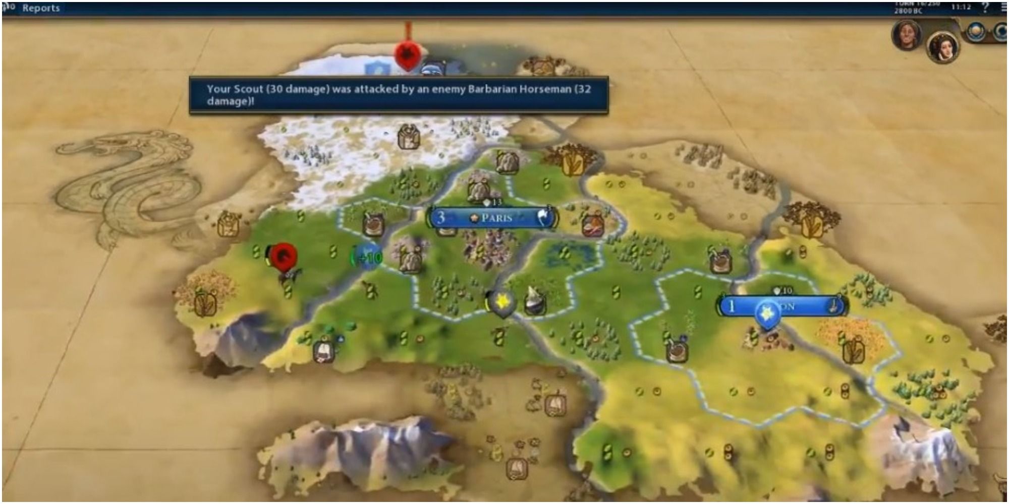 Civilization 6 пытается соединить границы между двумя городами