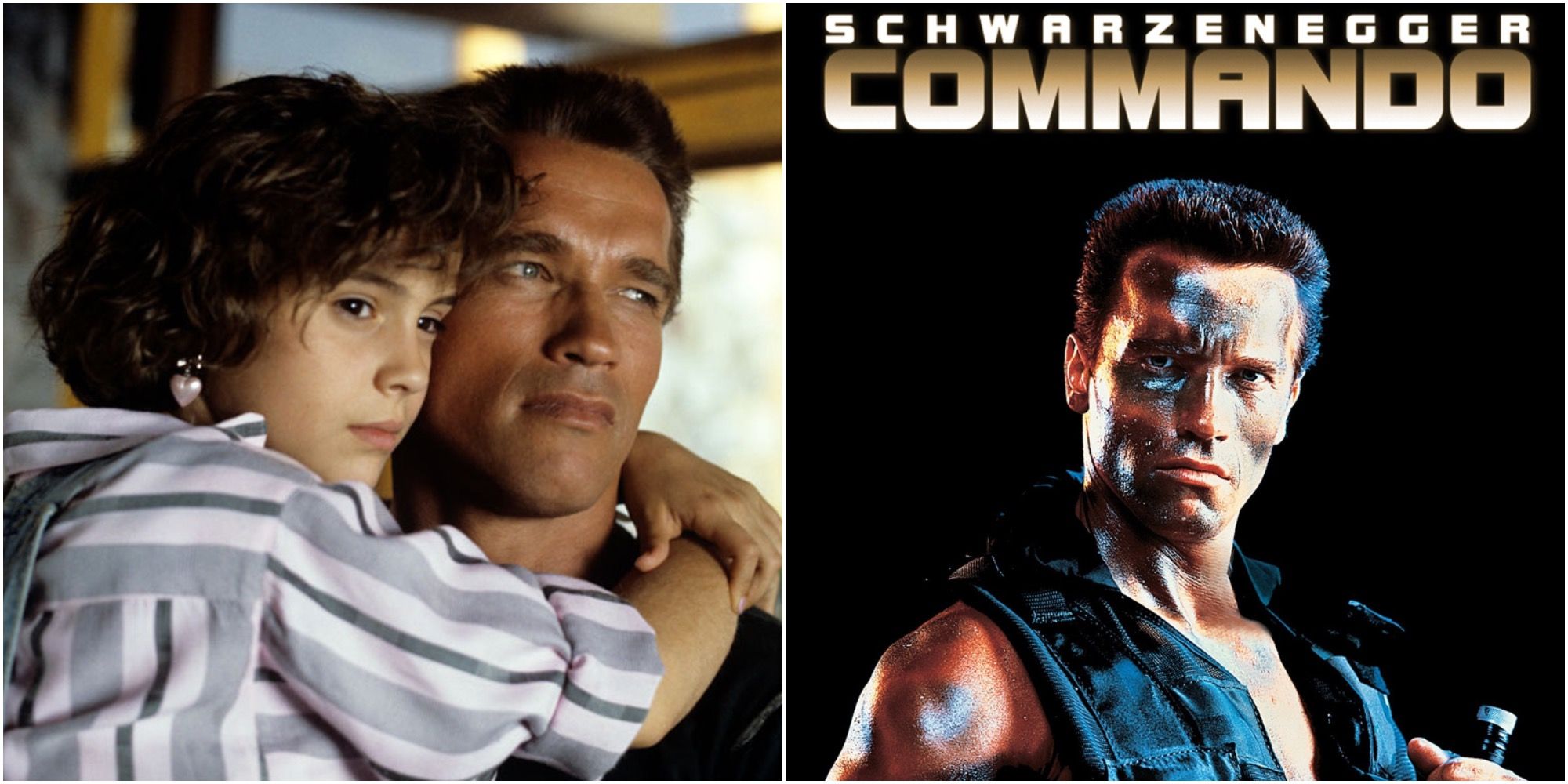 Collage Of Commando Movie Poster Arnold Schwarzenegger Alyssa Milano  