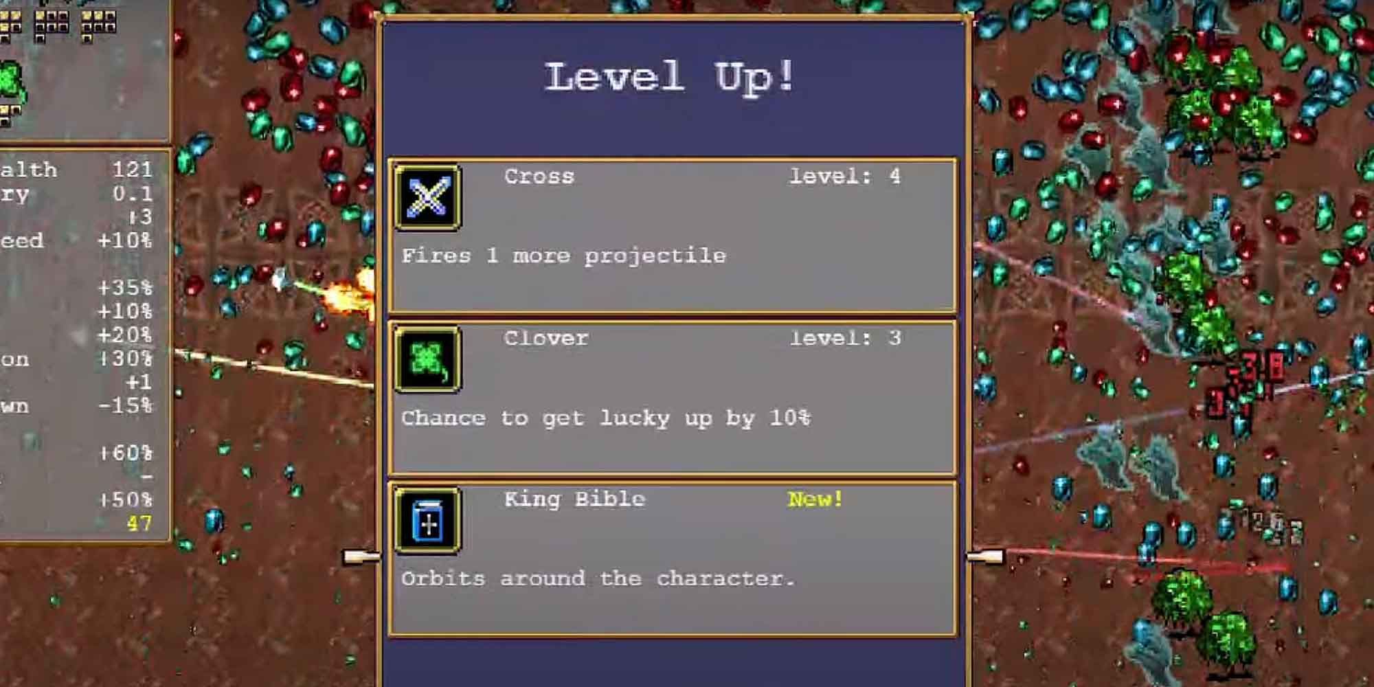 Leveling-up the Cross in Vampire Survivors