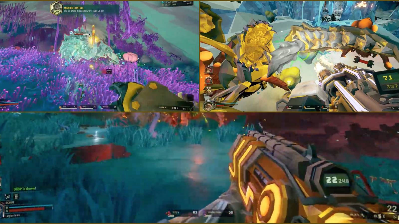 Deep Rock Galactic - Feature - Player strikes creatures with weapons