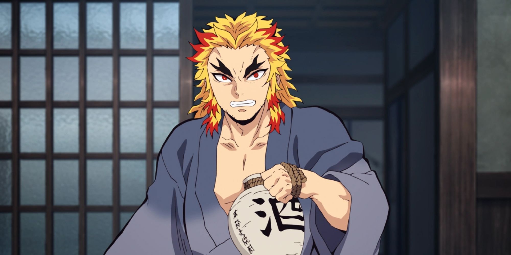 Demon Slayer - Shinjuro Rengoku Drunk And Angry At Tanjiro
