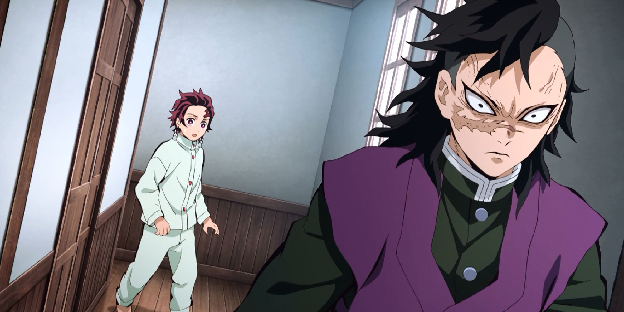 Demon Slayer - Tanjiro Looking At An Angry Genya