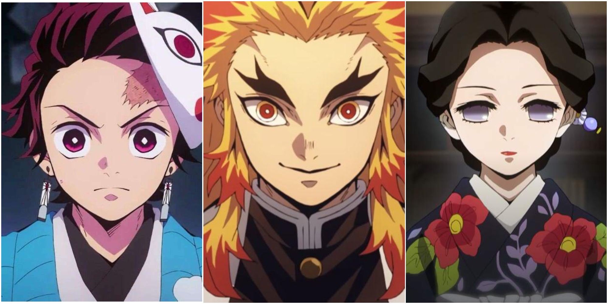 Demon Slayer: Collage Of Bravest Characters Tanjiro, Rengoku And Tamayo