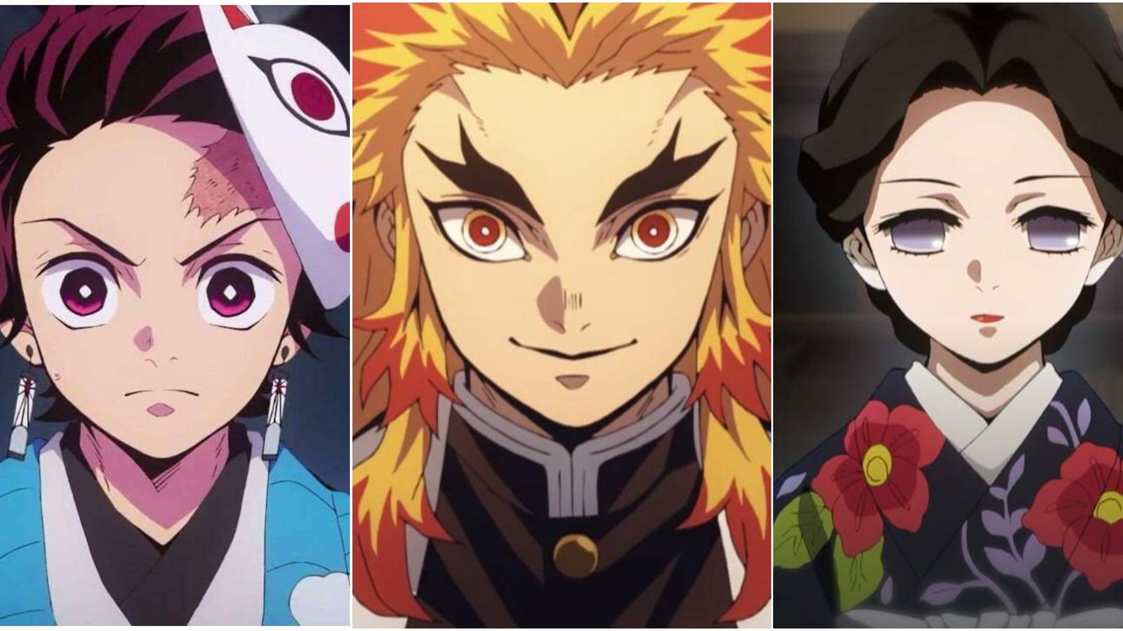 Demon Slayer: Collage Of Bravest Characters Tanjiro, Rengoku And Tamayo