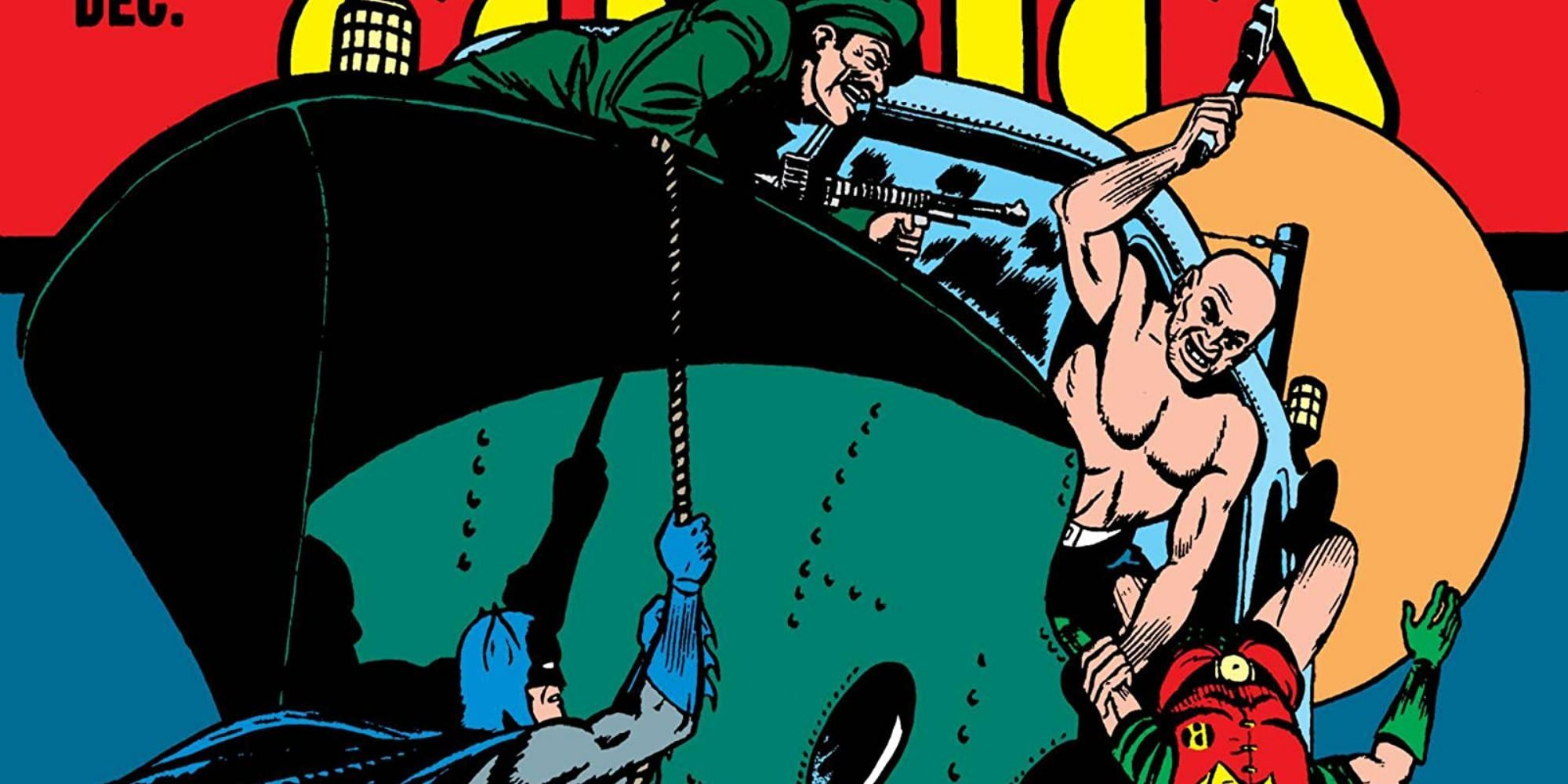 Batman and Robin fighting goons in Detective Comics 58