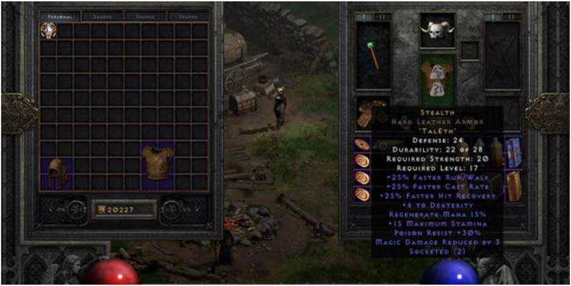 Diablo 2 Resurrected Looking At The Stats On The Stealth Runeword Chestpiece