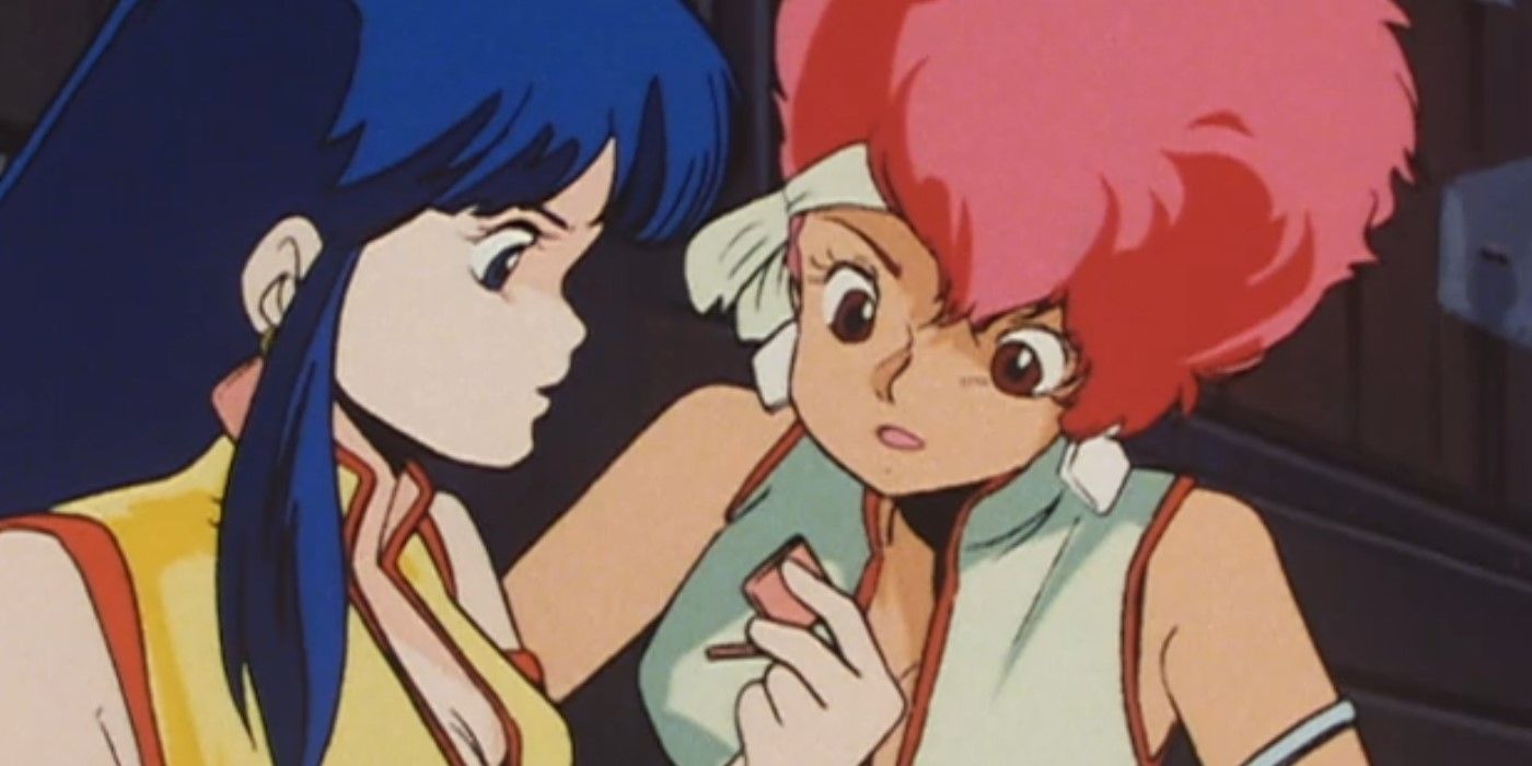Dirty Pair Kei and Yuri in the middle of their work