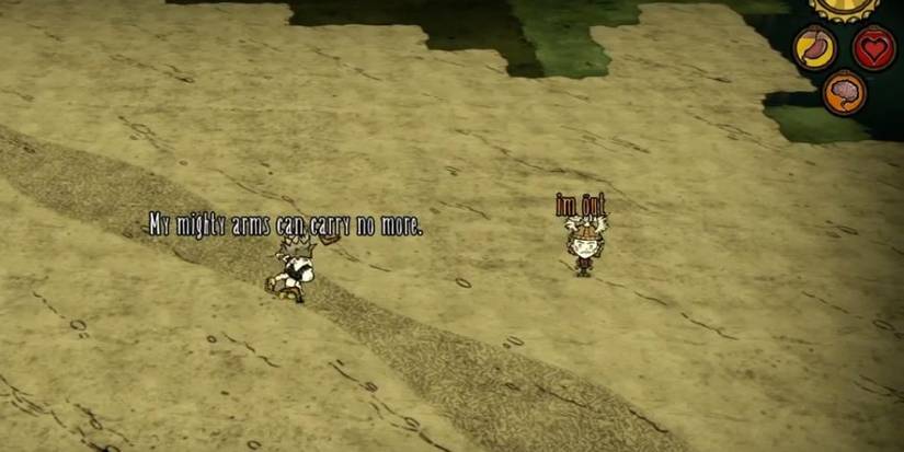 Wolfgang using the Boomerang against another player in Don't Starve Together.