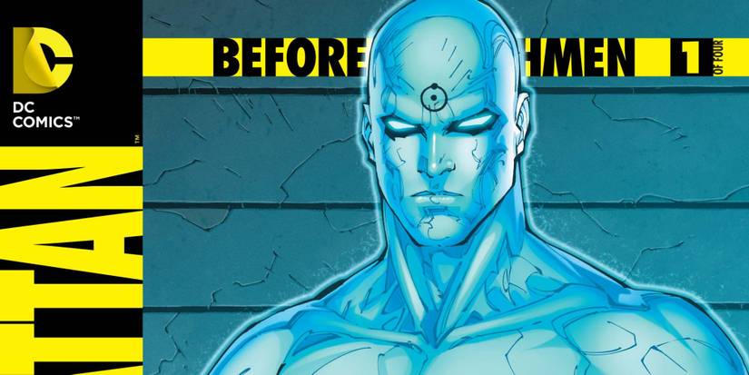Dr. Manhattan on the cover of Before Watchmen from DC Comics
