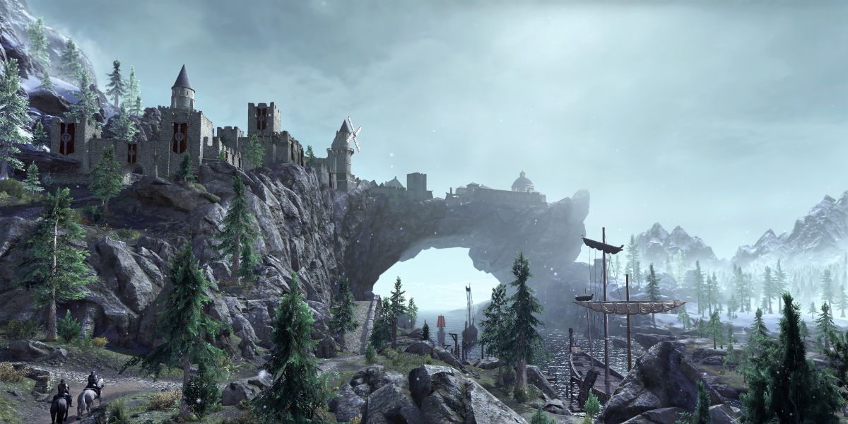 Elder Scrolls Online Most Beautiful Locations Solitude Arch Western Skyrim