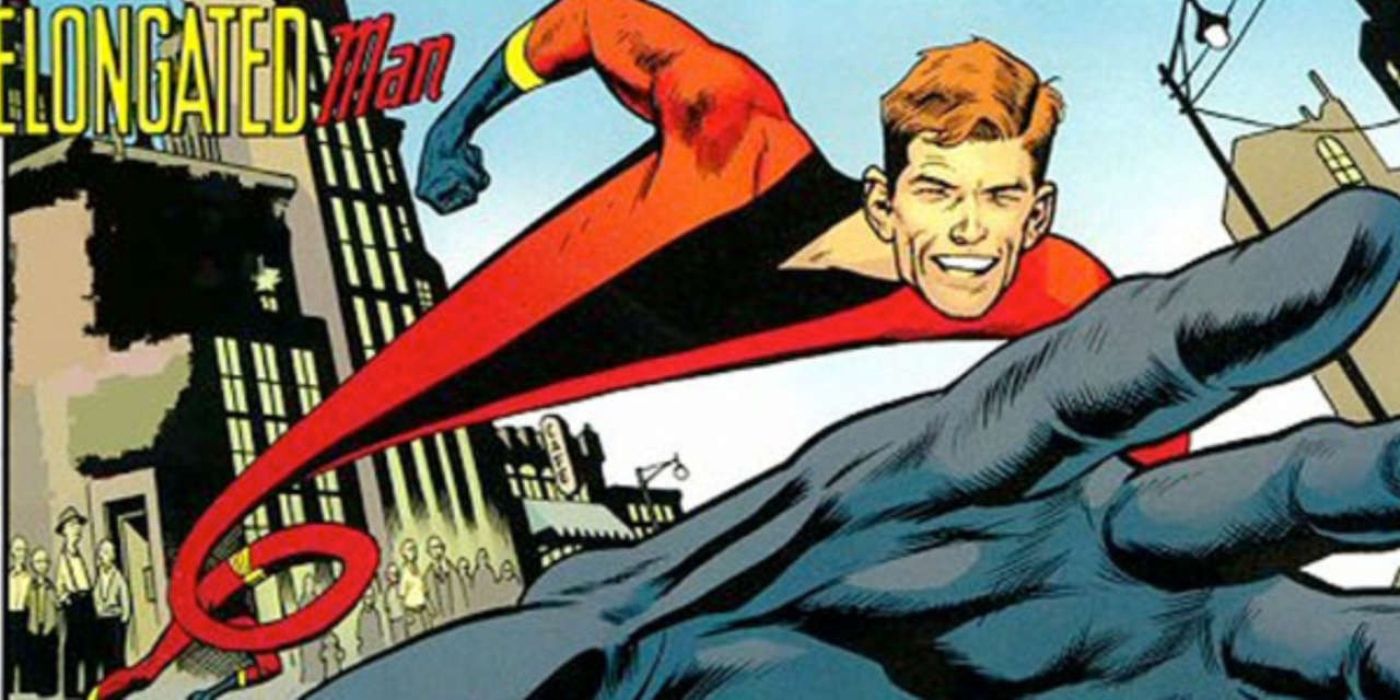 Elongated Man stretching out towards the viewer