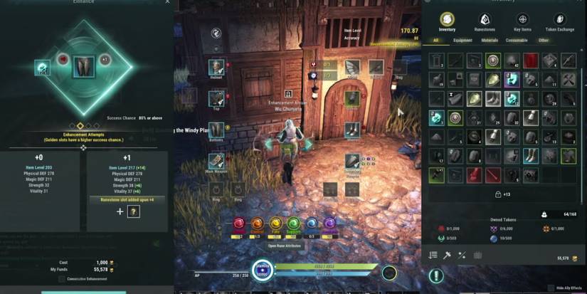 Elyon - An image of someone enhancing their gear.