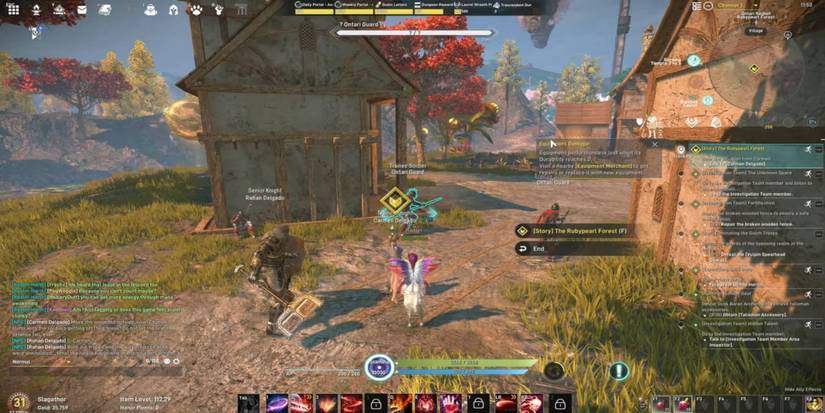 Elyon - An image of a player with multiple active quests.