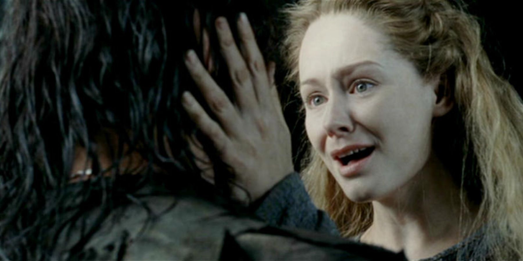 Eowyn holds Aragorn