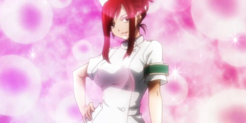 Erza Scarlet in a nurse costume