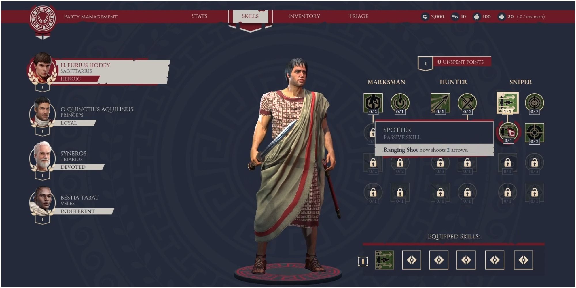 Expeditions Rome Upgrading The Spotter Skill For The Archer