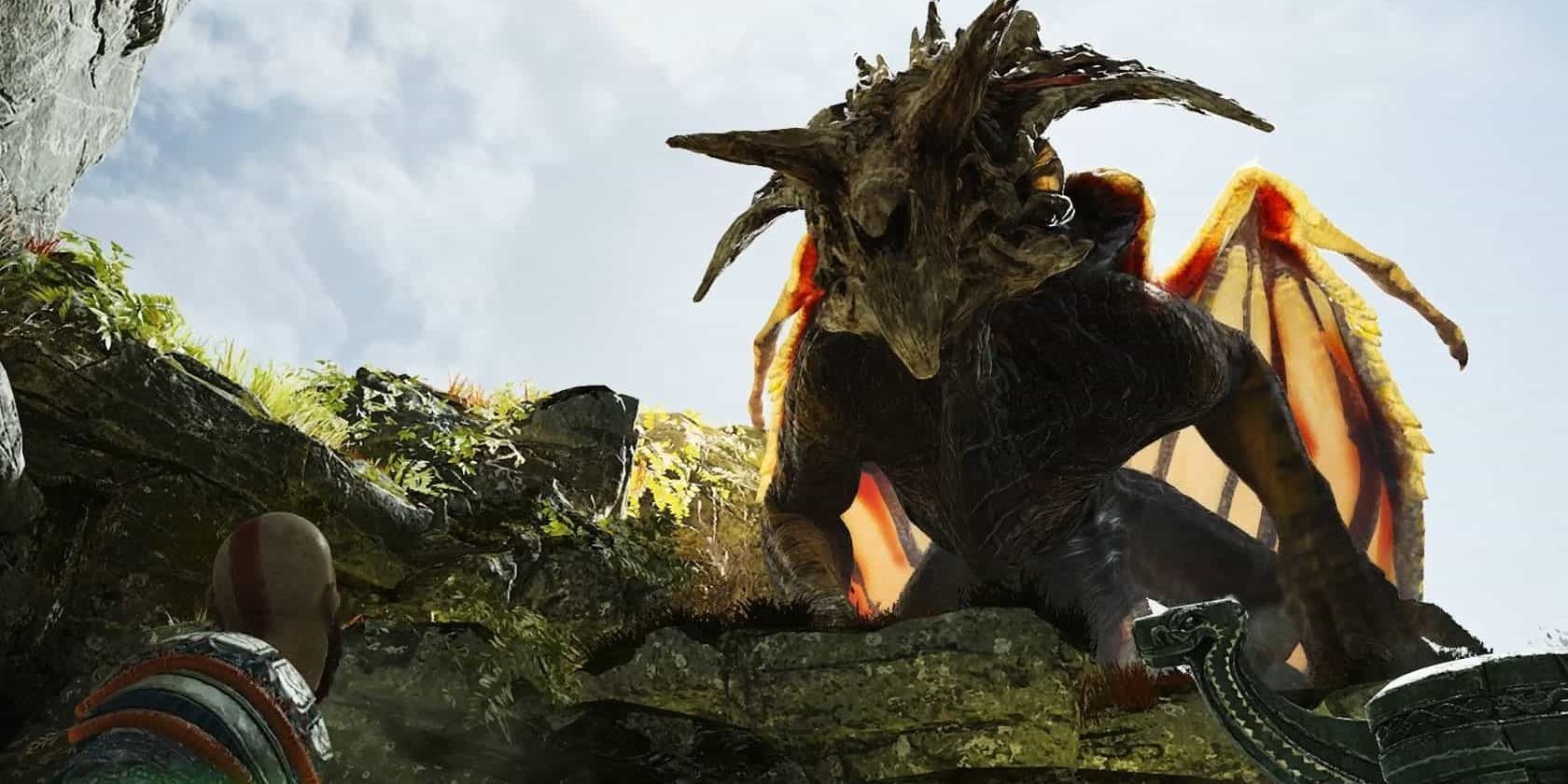 Fafnir the dragon in God of War