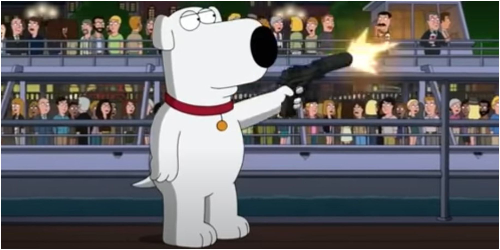 Family Guy Brian Shoots Waiter Off Of A Boat