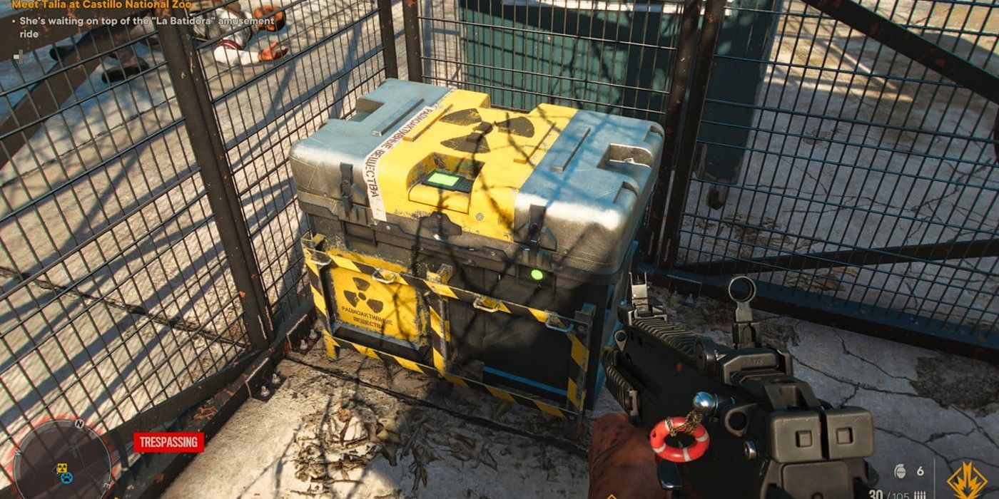 Far Cry 6 Depleted Uranium yellow crate in cage