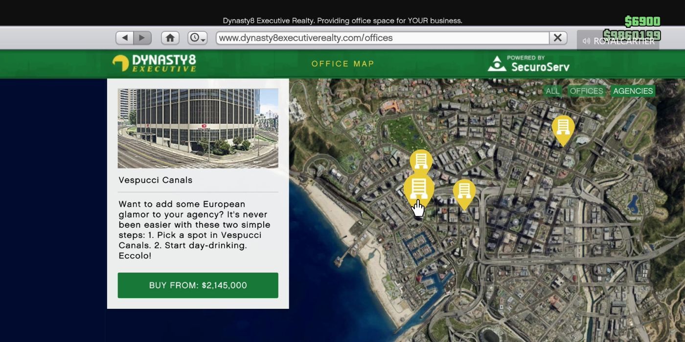 GTA Online Vespucci Canals Agency Location