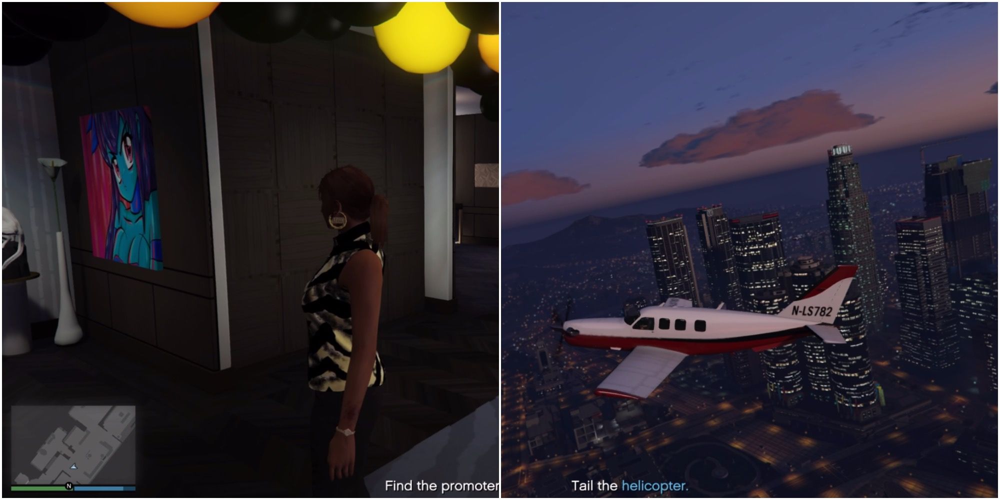 GTA online split image character and flying