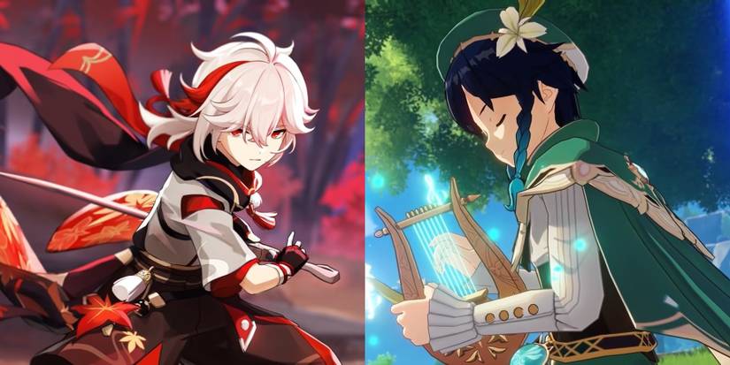 Genshin Impact characters Kazuha and Venti