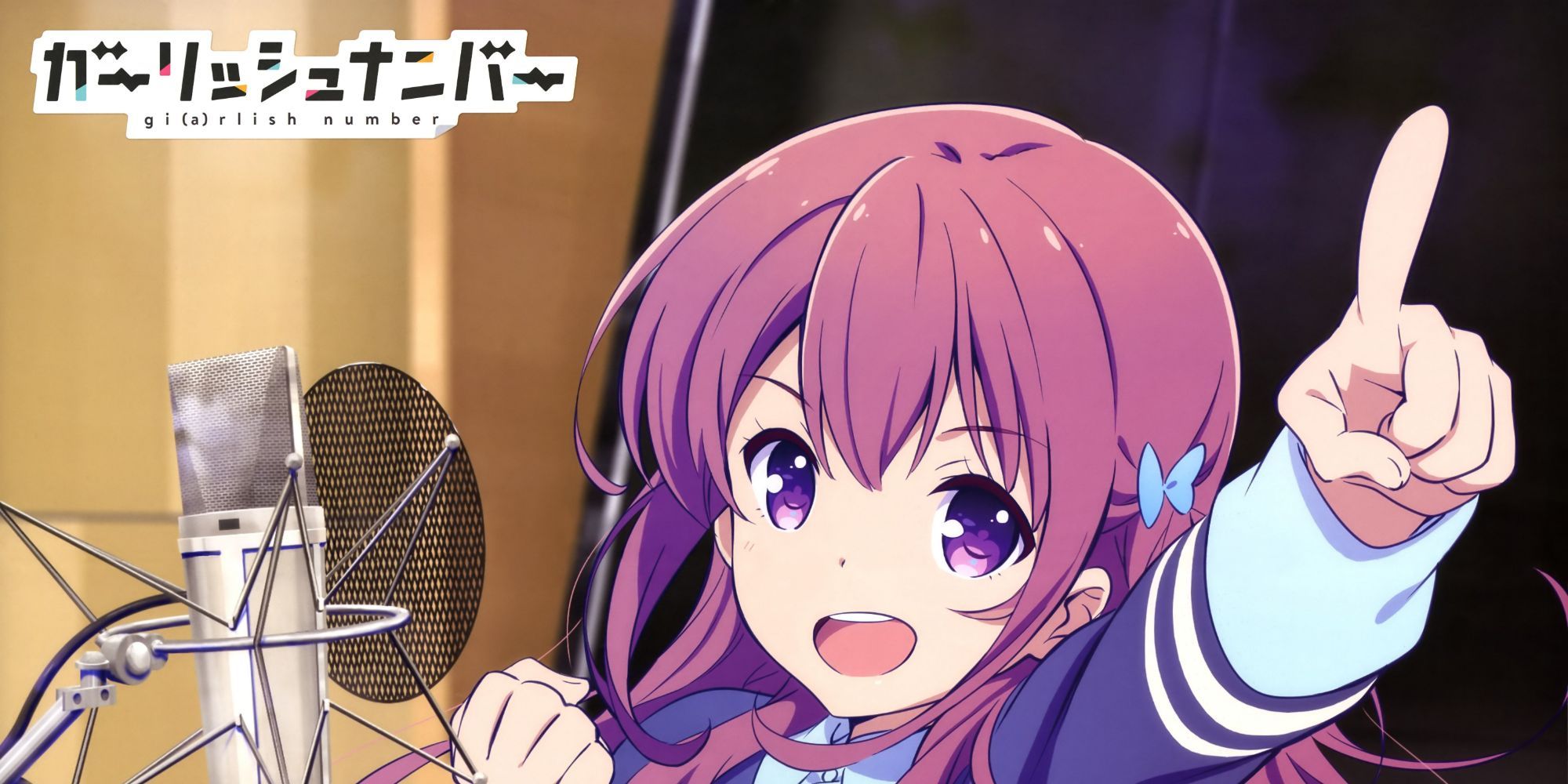 The protagonist of Girlish Number in the recording booth