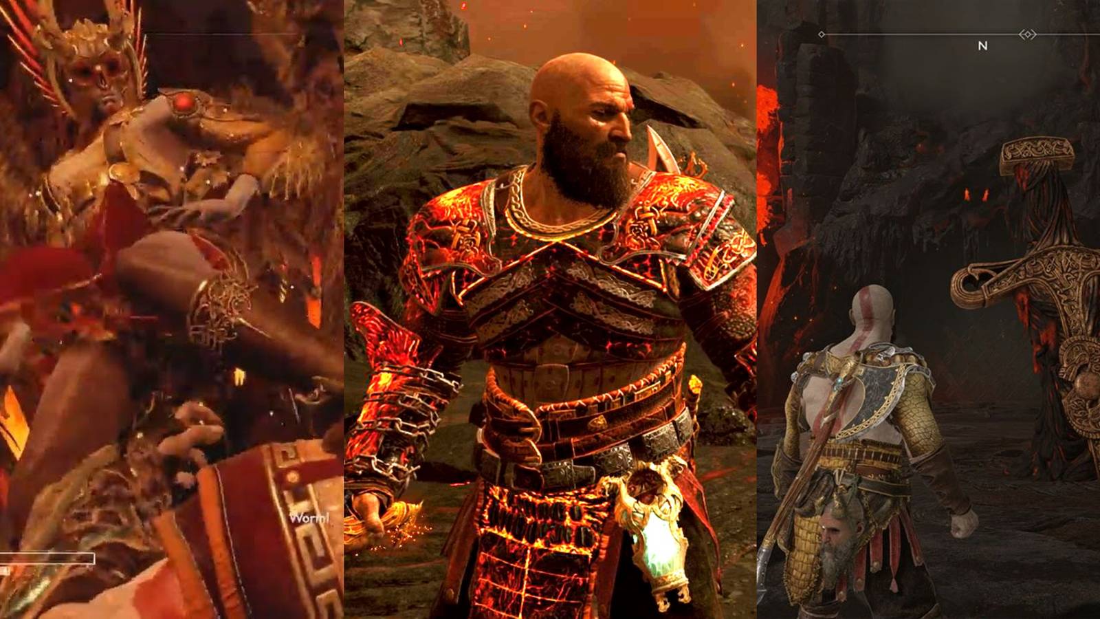 God Of War How To Find Greater Crest Of Flame Split Featured Valkyrie Gondul and Kratos In Muspelheim