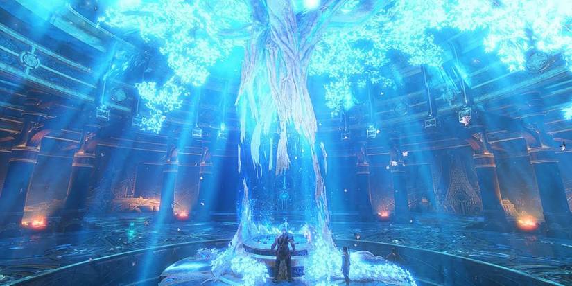 God-of-War-2018-Kratos-and-Atreus-by-the-Bifrost-tree