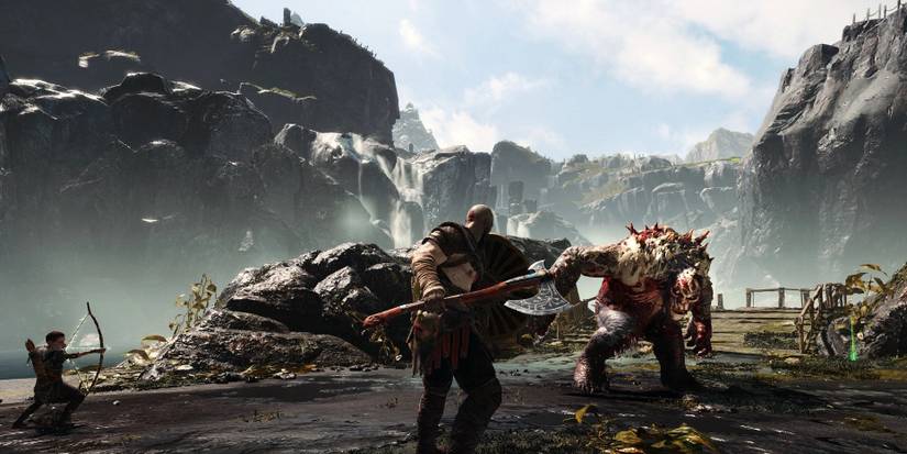 God of war kratos about the face an enemy