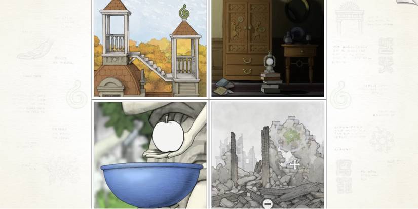 Gorogoa - Listen to the Ringing around Specific Objects - The Boy finds a fruit in the garden