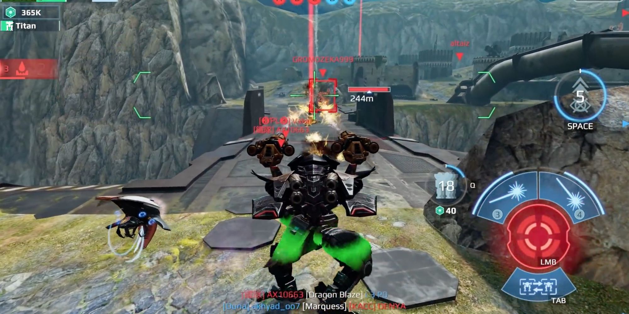 Heavy Weapon in War Robots - Ember - Player burns robots with flamethrower