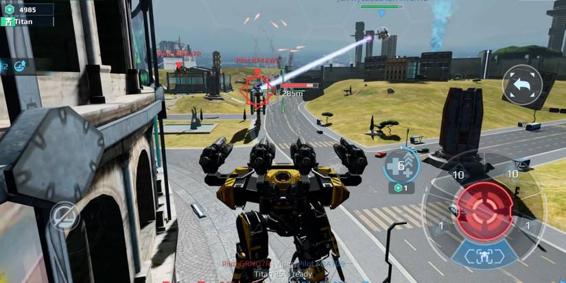 Heavy Weapon in War Robots - Thermite - Player launches missiles at opponent