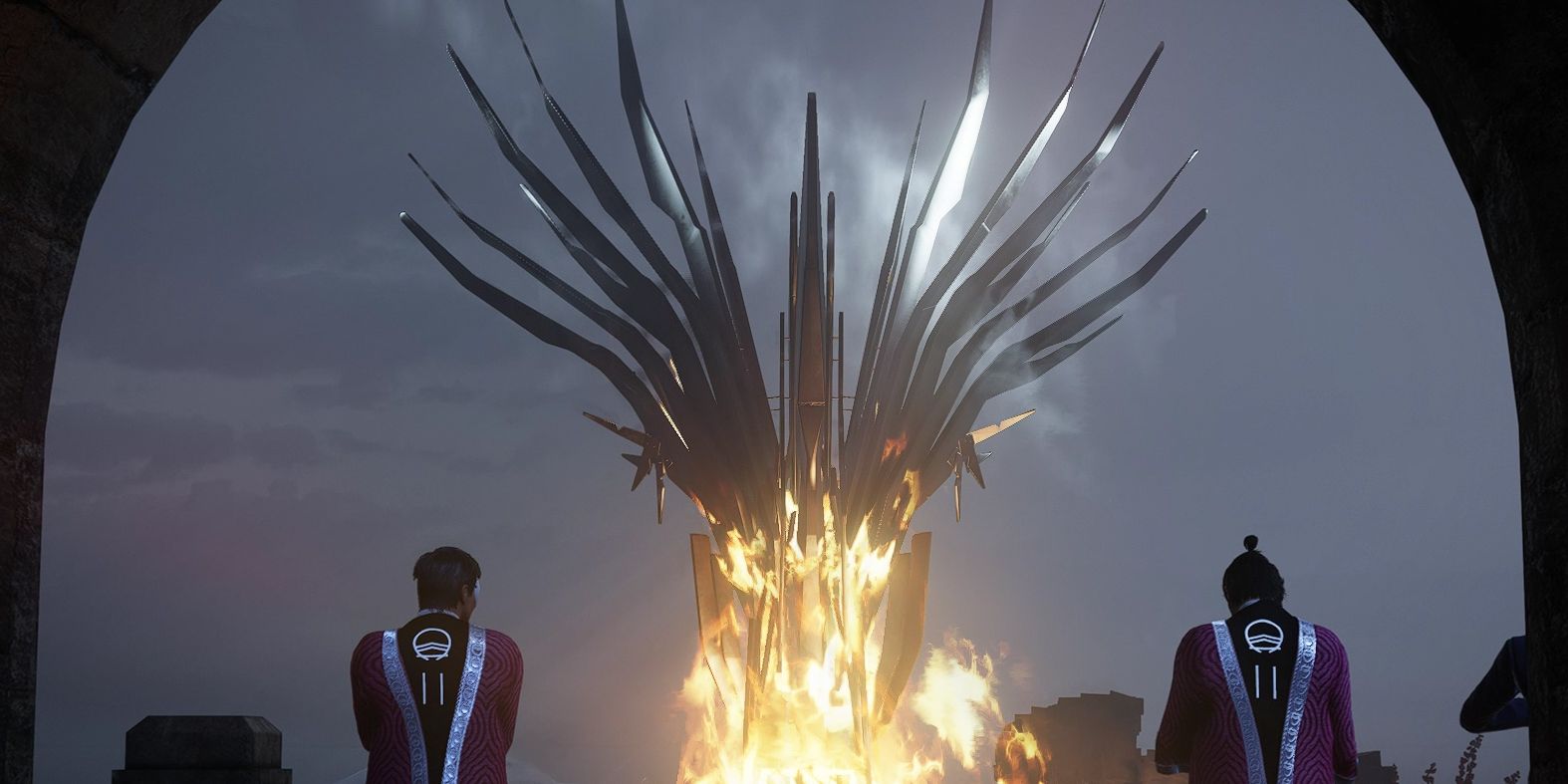 Zoe Washington trapped inside the phoenix as it is set on fire, from Hitman 2's Isle of Sgail level