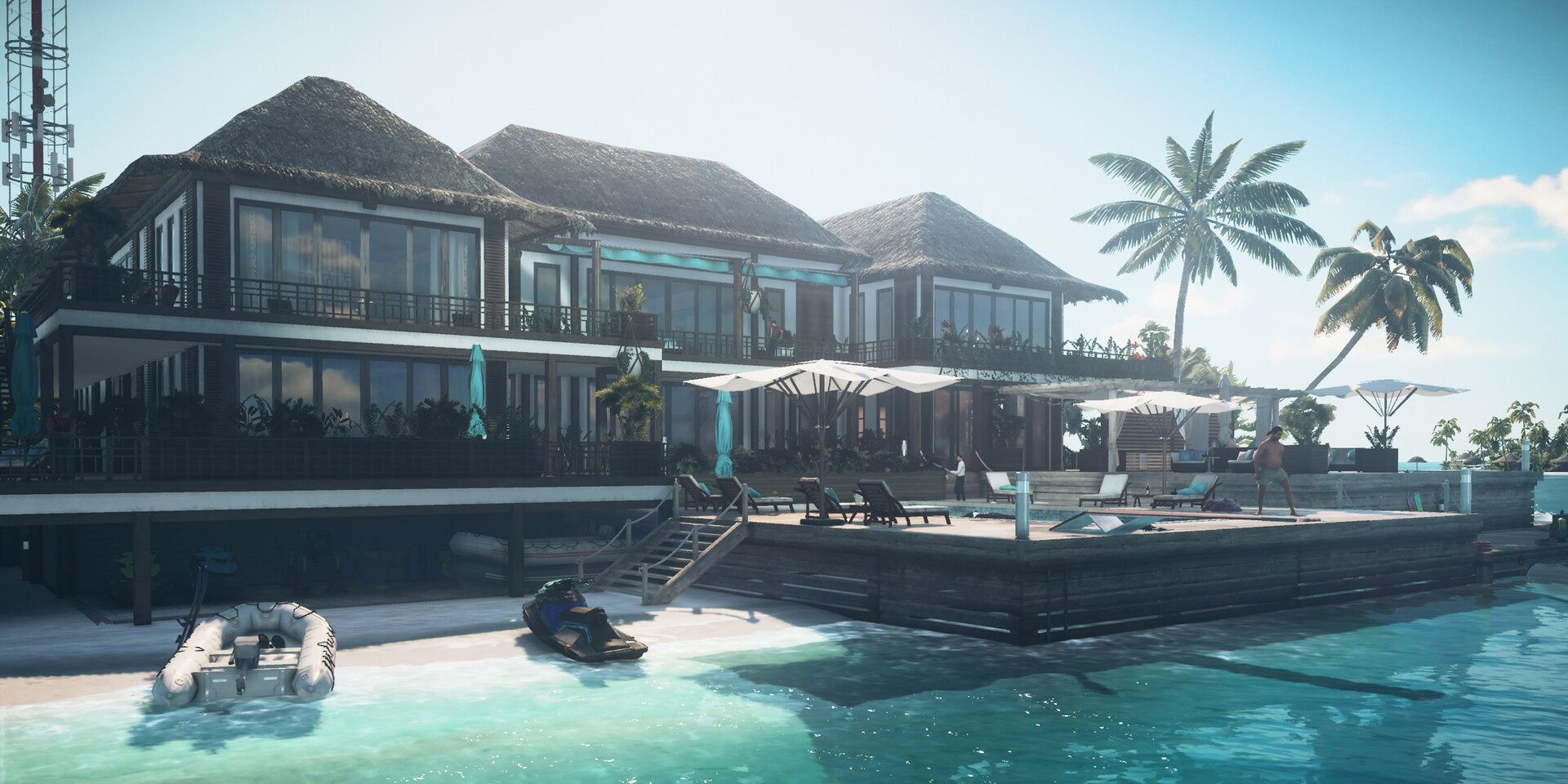 The island mansion belonging to Tyson Williams in the Maldives, on the map Haven Island from Hitman 2