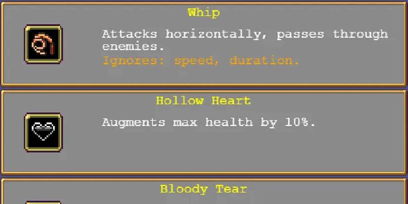 The Hollow Heart accessory in Vampire Survivors