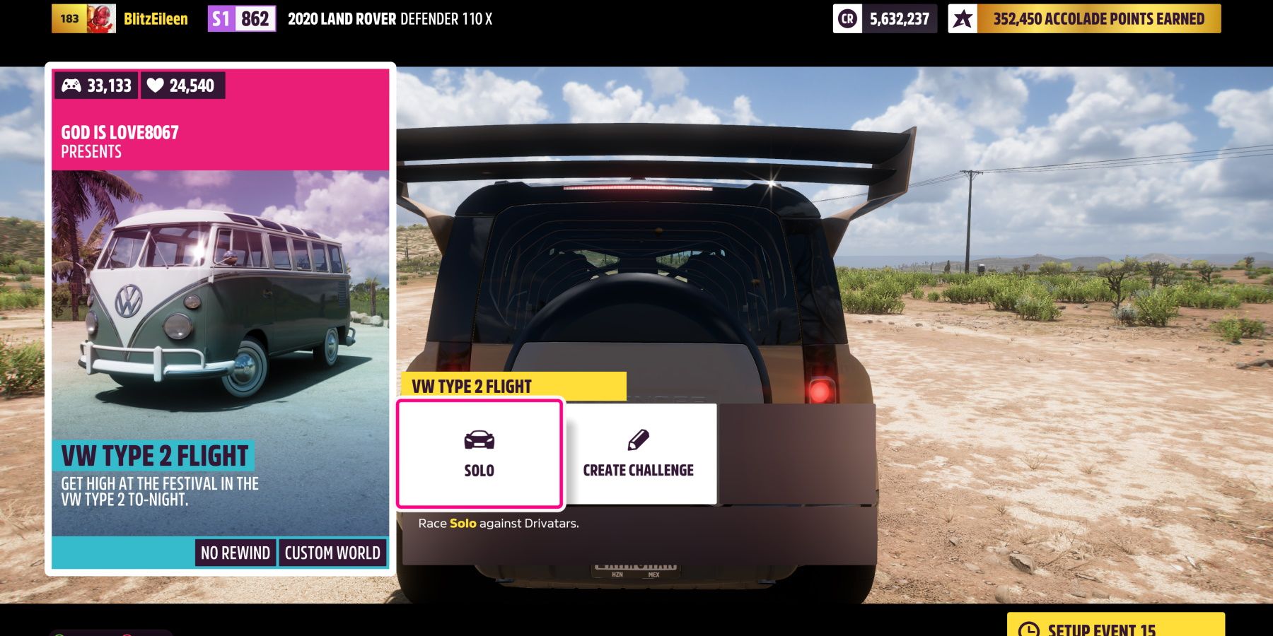 Forza Horizon 5 Challenge Card for Series 3 Spring daily