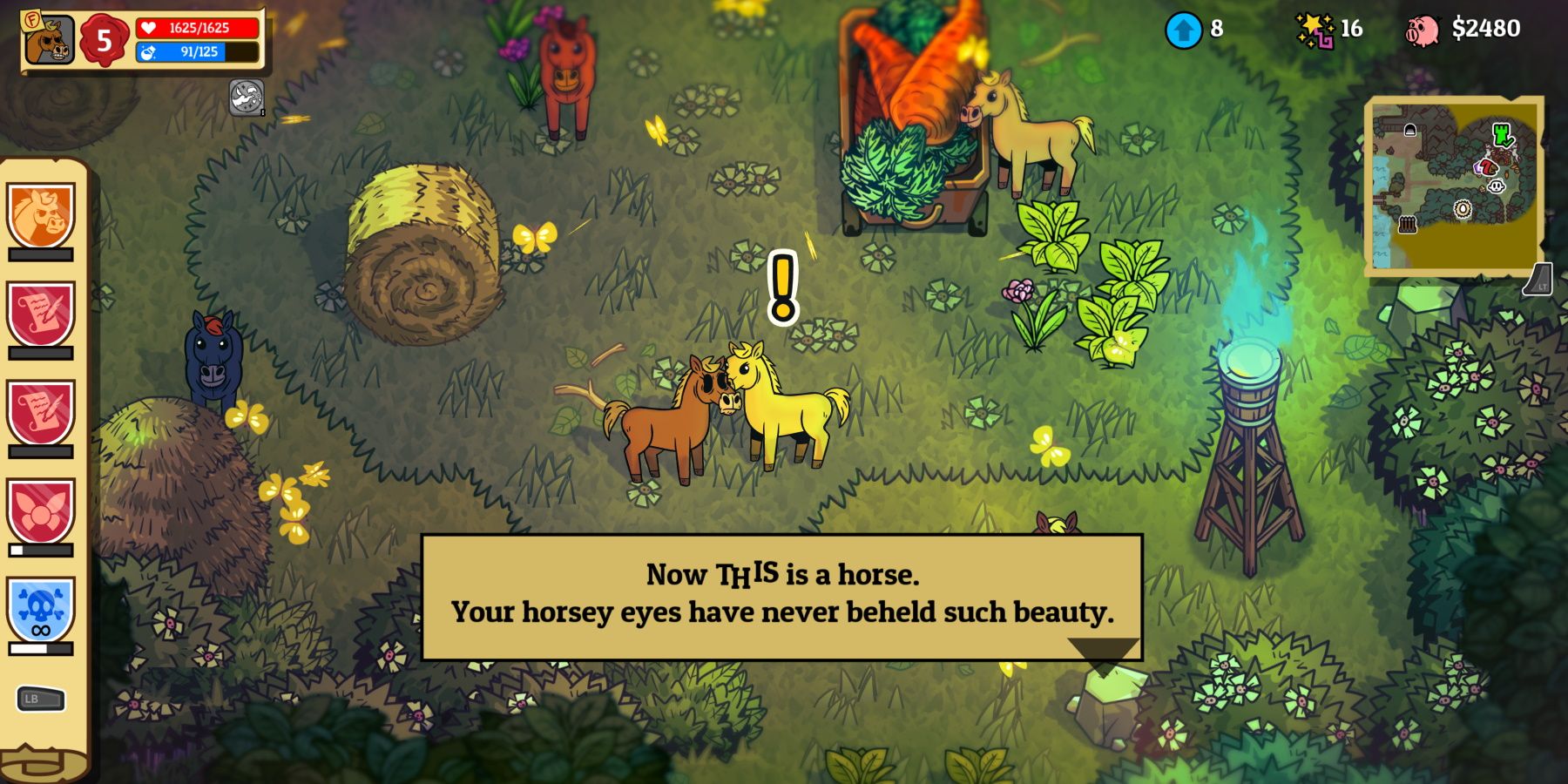 Horse Mines falling in love for the Pony Achievement in Nobody Saves the World