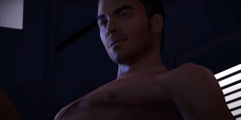 Kaidan without clothes in romance scene before Virmire in Mass Effect 1
