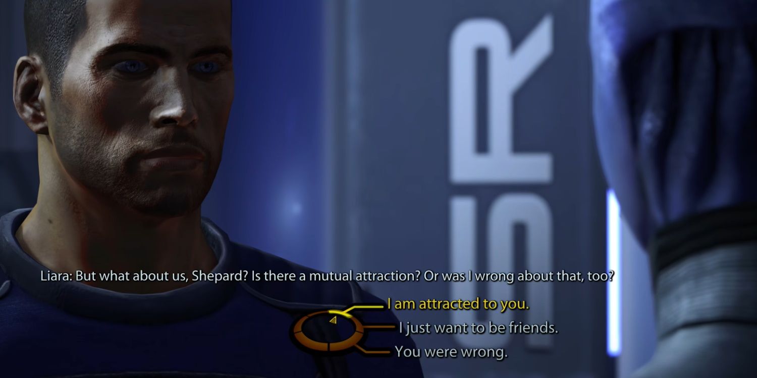 Male Shepard talking to Liara in Mass Effect 1