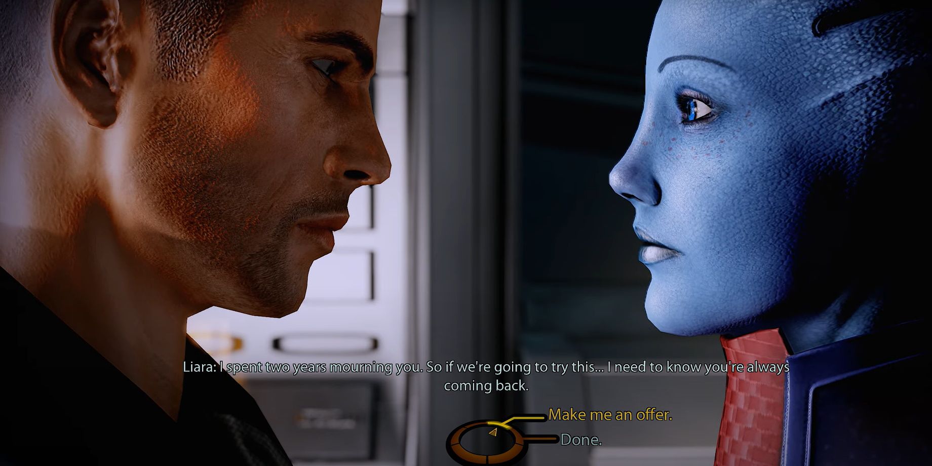 Male Shepard and Liara Romance Scene after Lair of the Shadow Broker